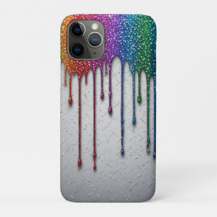 Capa Para iPhone 11 Pro Chuva de Cores Tinta Arco-íris Esplendor ✨ Explosã