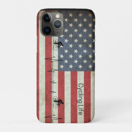 Capa Para iPhone 11 Pro Ciclismo, Estrelas e Stripes