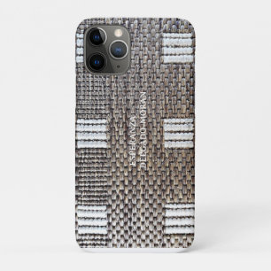 Capa Para iPhone 11 Pro Cinza Personalizada e Burlap2 White Faux