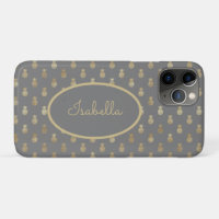 Cinzas Elegantes e Abacaxi Dourado Personalizados