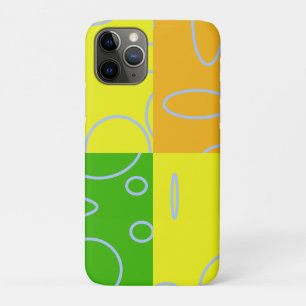 Capa Para iPhone 11 Pro Circuito Geométrico Amarelo Amarelo Laranja Brilha