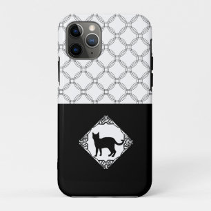 Capa Para iPhone 11 Pro Círculos com Gato Preto