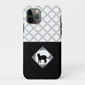 Capa Para iPhone 11 Pro Círculos com Gato Preto