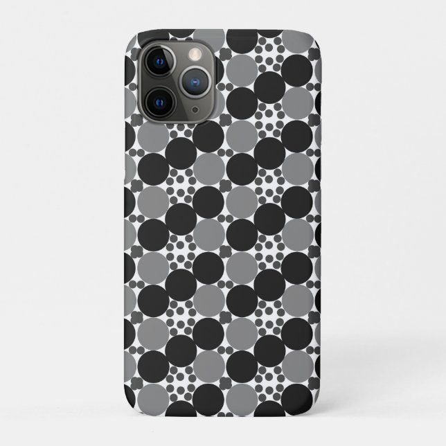 Capa Para iPhone 11 Pro Círculos Monocromáticos: Abstrato Preto Branco E C (Verso)