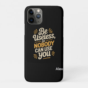 Capa Para iPhone 11 Pro Citação Engraçada Retro Ser Inútil iPhone