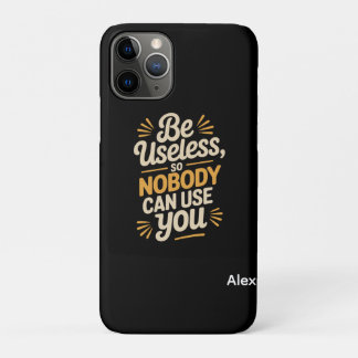 Capa Para iPhone 11 Pro Citação Engraçada Retro Ser Inútil iPhone