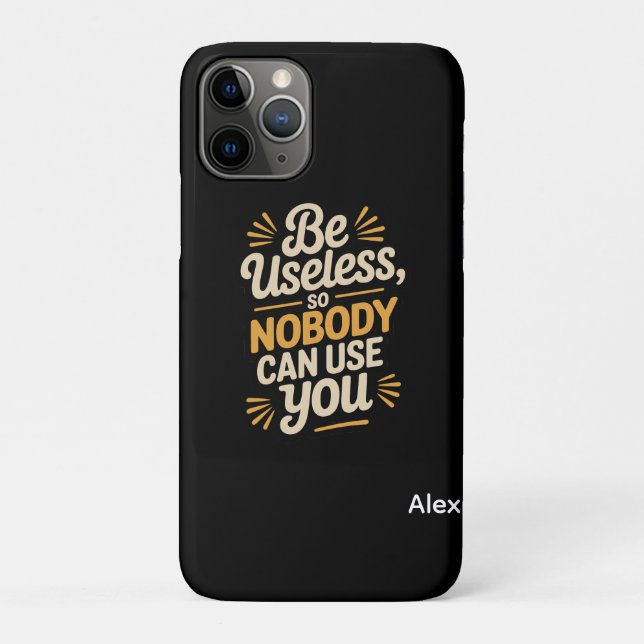 Capa Para iPhone 11 Pro Citação Engraçada Retro Ser Inútil iPhone (Verso)