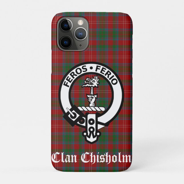 Capa Para iPhone 11 Pro Clan Chisholm Crest Crachá & Tartan (Verso)