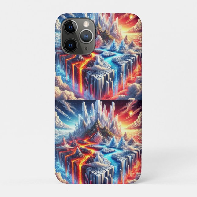 Capa Para iPhone 11 Pro Clash Skyward: A Ilha do Fogo e do Gelo (Verso)