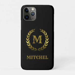Capa Para iPhone 11 Pro Clássico e Elegante Dourado em Preto Personalizado