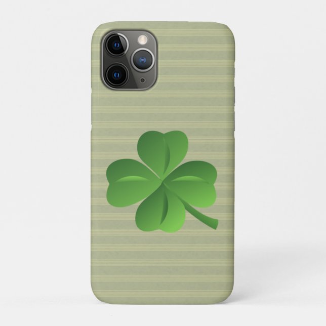 Capa Para iPhone 11 Pro Classy Trendy Irish Lucky Shamrock (Verso)