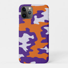 Capa Para iPhone 11 Pro Clemson-Inspired Orange & Purple Tiger Camo