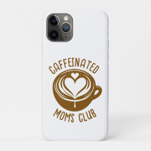 Capa Para iPhone 11 Pro Clube de Mães Cafeinadas Mãe da Moda Amante de Caf