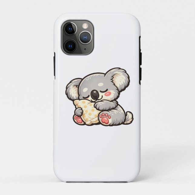 Capa Para iPhone 11 Pro Coala Fofo Dormindo com Travesseiro (Verso)