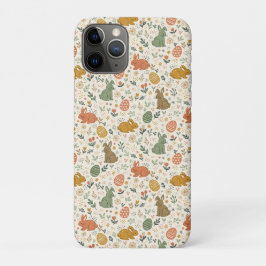 Capa Para iPhone 11 Pro Coelhinhos fofos desenhados à mão na primavera
