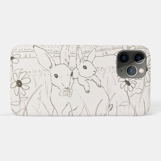 Capa Para iPhone 11 Pro Coelhos Coelhinhos De Bebê-Mãe Bonitos (Verso (horizontal))