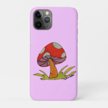 Cogumelo Vermelho com Tote de fundo roxo claro