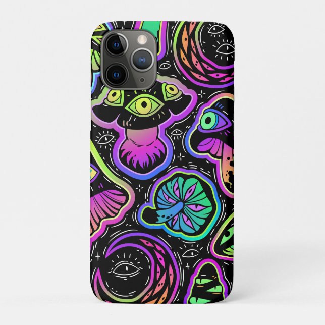 Capa Para iPhone 11 Pro Cogumelos Trippy (Verso)