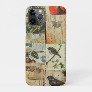 Capa Para iPhone 11 Pro Colagem de folhetos de jornal Rustic Vintage (4)