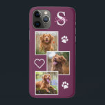 Capa Para iPhone 11 Pro Colagem de Fotos Pet Nome Monograma Cão Gato Magen<br><div class="desc">Agora você pode carregar seu melhor amigo com você aonde quer que você vá com esta capas de iphone personalizada de fotos de animais de estimação. Esta colagem de 3 fotos com design de impressão de coração e pata é moderna, elegante, legal e fofa. Personalize com sua foto favorita de...</div>