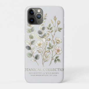 Capa Para iPhone 11 Pro Coleção Botânica Ethereal Gold & Sage