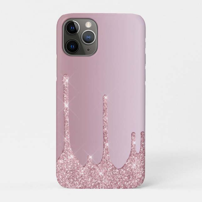 Capa Para iPhone 11 Pro Colírio de ouro rosa-rosa-na moda elegante (Verso)