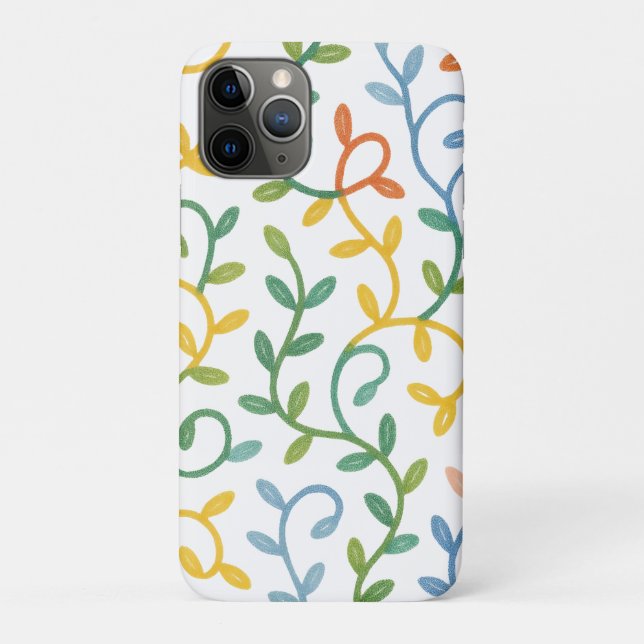 Capa Para iPhone 11 Pro colorful leaves pattern (Verso)