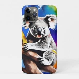 Capa Para iPhone 11 Pro Colorida Mancha De Aquarela Do Urso De Koala,