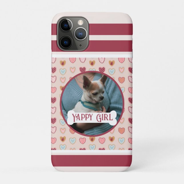 Capa para iPhone 11 Pro com Foto do Seu Cachorro C (Verso)