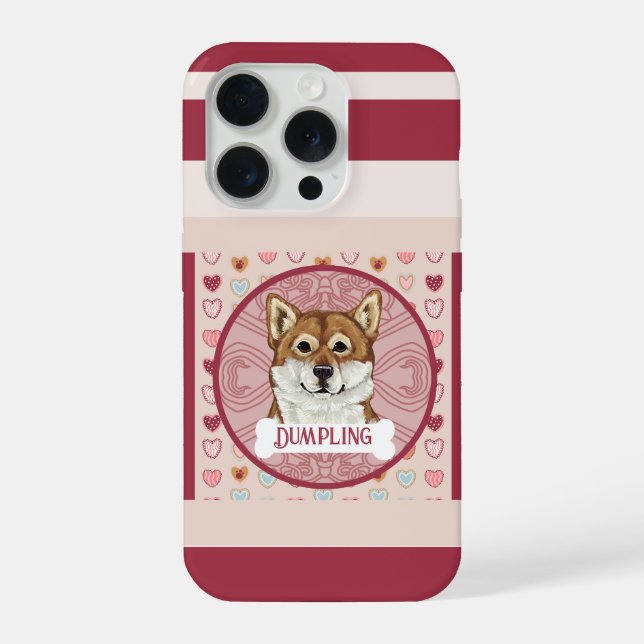 Capa para iPhone 11 Pro com nome Shiba Inu Valenti (Verso)