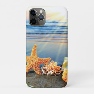 Capa Para iPhone 11 Pro Conchas marítimas e estrelas-do-mar na praia