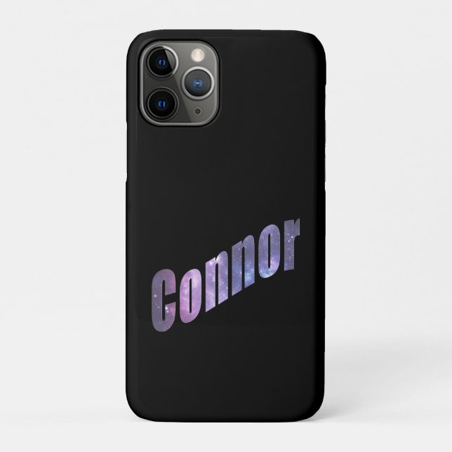 Capa Para iPhone 11 Pro Conner, Nome Feito De Nuvens De Nebulosa Azul, (Verso)