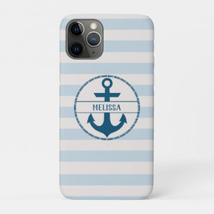 Capa Para iPhone 11 Pro Cor Azul Náutica Branco Personalizado