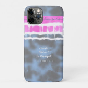Capa Para iPhone 11 Pro Cor branca rosa e azul Torção do Torção no Estilo