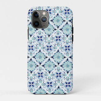 Capa Para iPhone 11 Pro Cor d'água do padrão azul do azulejo marroquino