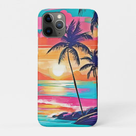 Capa Para iPhone 11 Pro Cor tropical Brilho Design sunset