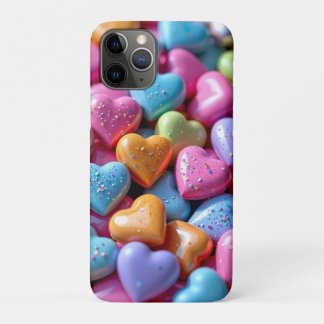 Capa Para iPhone 11 Pro Corações de Amor de Balas Coloridos