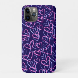 Capa Para iPhone 11 Pro Corações de Neon