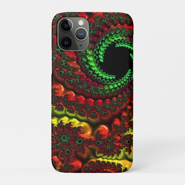 Capa Para iPhone 11 Pro Cores de Natal Mandelbrot (Verso)
