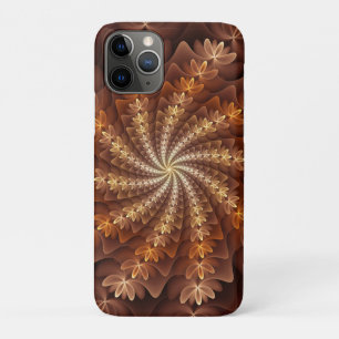 Capa Para iPhone 11 Pro Cores Quentes, Padrão de Arte Fratural Moderna Tri