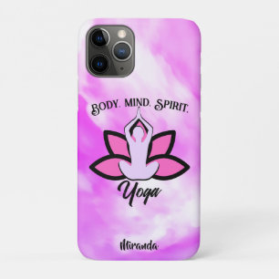 Capa Para iPhone 11 Pro CORPO MENTE ESPIRIT YOGA Meditação Aasana