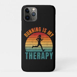 Capa Para iPhone 11 Pro Correr é a minha terapia presente engraçado de exe