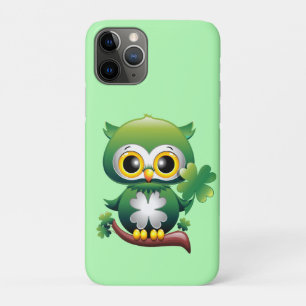 Capa Para iPhone 11 Pro Coruja Bebê Desenho do Dia de São Patrício Fofo