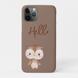 Capa Para iPhone 11 Pro Coruja Marrom Fofa
