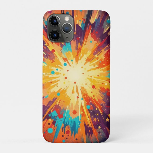 Capa Para iPhone 11 Pro Cosmic Burst Abstract Splatter Art (Verso)