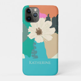 Capa Para iPhone 11 Pro Cosmos Flower Abstrato Color bloqueia personalizaç