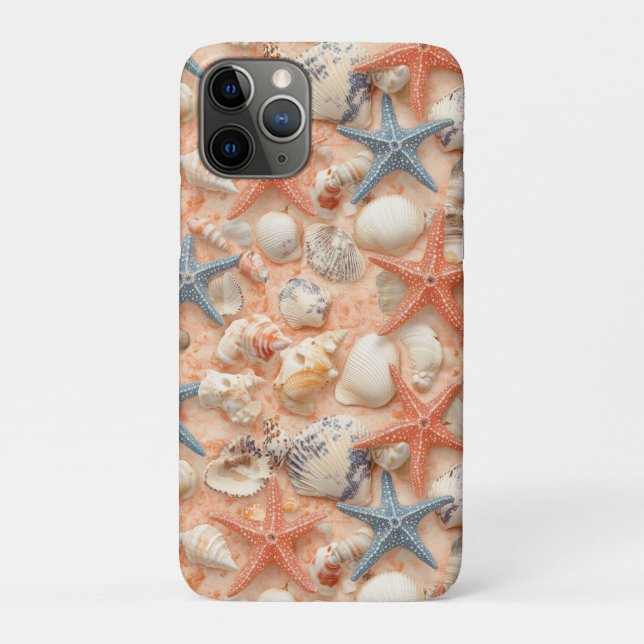 Capa Para iPhone 11 Pro Costeira russa - Conchas, Starfish, Recife (8) (Verso)