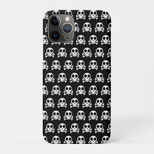 Capa Para iPhone 11 Pro crânio assustador em um fundo preto (Verso)