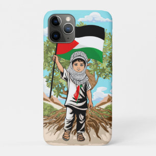 Capa Para iPhone 11 Pro Criança com Keffiyeh Palestine Flag e Olive Tree