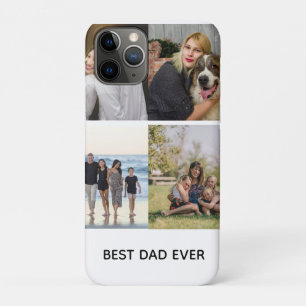 Capa Para iPhone 11 Pro Crie Sua Própria Colagem de 4 Fotos Melhor Pai de 